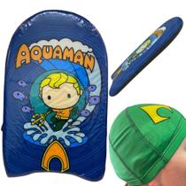 Kit para Natacao Infantil Personagem Aquaman Prancha + Touca Bel