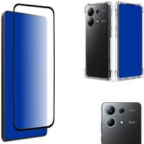 Kit Para Note 13 4g Película Cerâmica + Película de Strass Azul + Capa Capinha Case