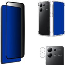 Kit Para Note 13 Pro 5g Película Privacidade + Película da Câmera IND. + Capa Capinha Case