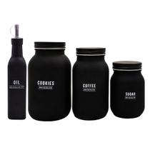 Kit Para Organizar Alimentos Cozinha Com Pote Açúcar Bolacha Café Azeite