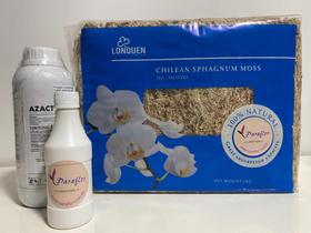 Kit para Orquídeas: MUSGO CHILENO E AZACT CE, natural Importado da Índia Kit para Orquídeas: MUSGO CHILENO E AZACT CE, natural Importado da Índia