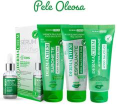 Kit Para Pele Oleosa - Sabonete, Gel, Esfoliante e Sérum efeito Secativo- Dermachem