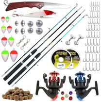 Kit Para Pesca 2 Varas 2 Molinetes C/ Acessórios (Ref. 01) Kit Para Pesca 2 Varas 2 Molinetes C/ Acessórios (Ref. 01)