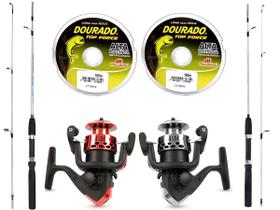 Kit Para Pesca 2 Varas C/ 2 Molinetes e Linha (Ref. 07)