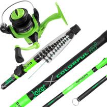 Kit Para Pesca Molinete Maruri Joker 800 Drag 4kg Ultra Light mais Vara Joker 2,40 Metros 12Lbs