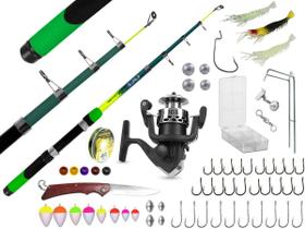 Kit Para Pesca Vara Telescópica 1,70m + Molinete + Acessórios (Ref. 58)