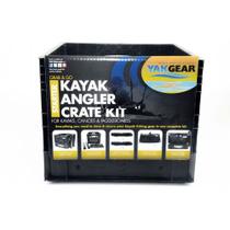 Kit para pescador de caiaque YakGear com caixa organizadora e suportes para varas Kit para pescador de caiaque YakGear com caixa organizadora e suportes para varas