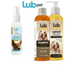Kit Para Pets Shampoo + Leave In + Limpas Orelhas Lub Pet
