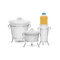 Kit Para Pia 3 Peças Branco Cromo Colors Kit Para Pia 3 Peças Branco Cromo Colors