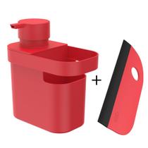 Kit para Pia Dispenser Detergente Organizador com Rodinho Ou