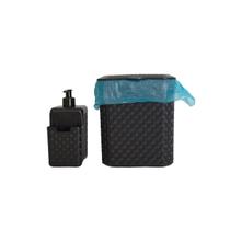 Kit Para Pia Lixeira 5 Litros Dispenser 600ml Rattan - Arqplast