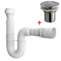 Kit Para Pia Tanque Sifão Flexível Branco + Válvula Tanque