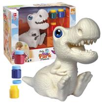Kit Para Pintar Baby T-Rex Com Tinta Guache E Pincel Brinquedo Didático Infantil