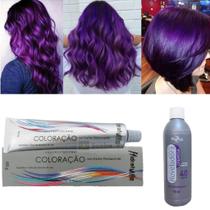 Kit Para Pintar Cabelo Violine Roxo Intenso Com 1 Tinta N 66.226 Violine Intenso + 1 Ox 40Vol 90ml