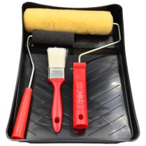 Kit para Pintura Com 4 peças Pincel / Bandeja / 2 Rolos