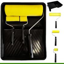 Kit para pintura compel com 3 rolinhos pop espuma e 1 bandeja para paredes Kit para pintura compel com 3 rolinhos pop espuma e 1 bandeja para paredes
