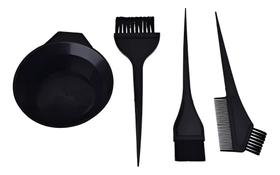 Kit Para Pintura Tinta De Cabelo 4 Peças Tigela + 3 Pincéis