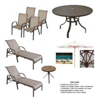 Kit Para Piscina Completo,mesa,espreguiçadeiras,guarda Sol