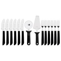 Kit para Pizza Tramontina com Lâminas em Aço Inox e Cabos de Polipropileno Preto 14 Peças