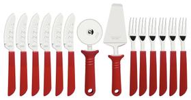 Kit para Pizza Vermelho 14 peças Tramontina - 25099/722
