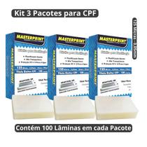 Kit para Plastificação 3X Pacotes de CPF e Titulo de Eleitor - 125 Micras - Masterprint Kit para Plastificação 3X Pacotes de CPF e Titulo de Eleitor - 125 Micras - Masterprint
