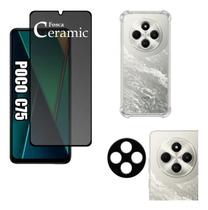 Kit Para Poco C75 Película Ceramica Privacidade Fosca, Capa e Película Câmera Kit Para Poco C75 Película Ceramica Privacidade Fosca, Capa e Película Câmera