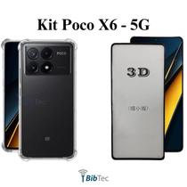 Kit para Poco X6 / X6 Pro Capa Anti Impactos + Pelicula 3D de Vidro Xiaomi Poco X6 X6 PRO Kit para Poco X6 / X6 Pro Capa Anti Impactos + Pelicula 3D de Vidro Xiaomi Poco X6 X6 PRO