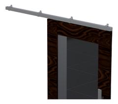Kit Para Porta Correr De 85cm Trilho 1,6m Dividido - Natura