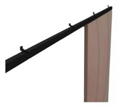 Kit Para Porta de Correr até 80cm Preto Roldana Concava 4 Rodas