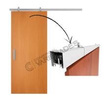 Kit para Porta de Correr de até 92cm Trilho Alumínio bipartido 1,80 METROS Kit para Porta de Correr de até 92cm Trilho Alumínio bipartido 1,80 METROS