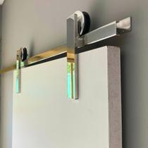 Kit Para Porta De Correr Em Alumínio Natural Portas Até 80kg Kit Para Porta De Correr Em Alumínio Natural Portas Até 80kg