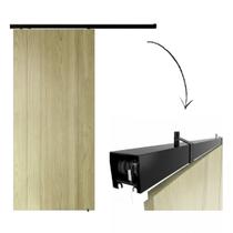 Kit para porta de correr para portas até 102cm Aluminio na cor PRETA de 2,00mt Kit para porta de correr para portas até 102cm Aluminio na cor PRETA de 2,00mt