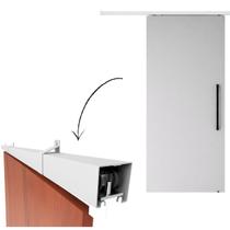 Kit para porta de correr para portas até 80cm Aluminio na cor BRANCA de 1,60mt Kit para porta de correr para portas até 80cm Aluminio na cor BRANCA de 1,60mt