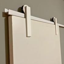 Kit Para Porta de Correr Roldana Aparente Em Alumínio Branco