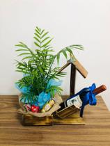 Kit para presente cachepô em madeira e porta vinho Kit para presente cachepô em madeira e porta vinho