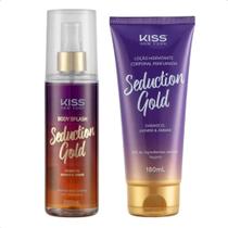 Kit para Presente Seduction Gold Body Splash E Hidratante Kiss Ny Kit Hidratante Cuidados com a pele