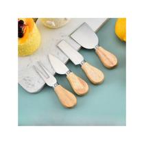 Kit Para Queijo 4 Peças Inox Facas E Espátulas Café Da Manhã Família