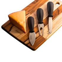 Kit Para Queijo Tramontina 4 Peças Tábua + Facas e Garfo Em Inox
