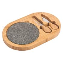Kit para Queijos e Petiscos com Ardósia (4 Peças) Kit para Queijos e Petiscos com Ardósia (4 Peças)