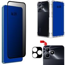 Kit Para Realme Note 50 4g Película Privacidade 3D + Película da Câmera 3d + Capa Capinha Case - XT Smart