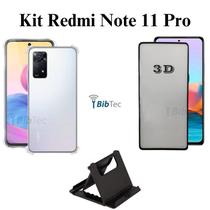 Kit para Redmi Note 11 PRO Película 3D de Vidro + Capa + Suporte de Mesa para Redmi Note 11 PRO Kit para Redmi Note 11 PRO Película 3D de Vidro + Capa + Suporte de Mesa para Redmi Note 11 PRO