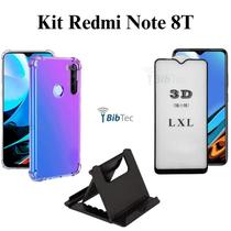 Kit para Redmi Note 8 T Película 3D de Vidro + Capa + Suporte de Mesa para Redmi Note 8 T