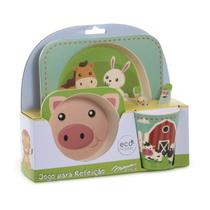 Kit para refeição infantil fazendinha ecologicamente correto