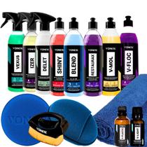 Kit Para Revender Shampoo VFloc VMol Cera Blend Revitalizador Pneu Plastico Shiny Restaurax Limpeza Pneu Borracha Vexus Delet Descontaminante Izer