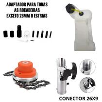 Kit Para Roçadeira Conector 26 x 9 - Tanque De Combustível - Trimmer E Adaptador Universal Multiuso