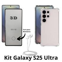 Kit Para S25 Ultra Fone Tipo C + Película Premium 3D Vidro + Capa Anti Impactos Samsung Galaxy S25 Ultra Kit Para S25 Ultra Fone Tipo C + Película Premium 3D Vidro + Capa Anti Impactos Samsung Galaxy S25 Ultra