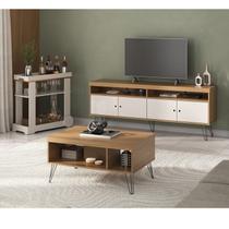 Kit para Sala de Estar Rack e Mesa de Centro e Carrinho Bar Liberty