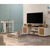 Kit para Sala de Estar Rack Ripado e Bar e Mesa de Centro Ipanema