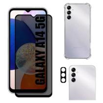 Kit Para Samsung A14 Película Privacidade 3D Capa Capinha Anti ShockPelicula Película Camera 3D