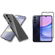 KIT Para Samsung A15 Película de Vidro 3D + Capa Capinha Anti Impacto